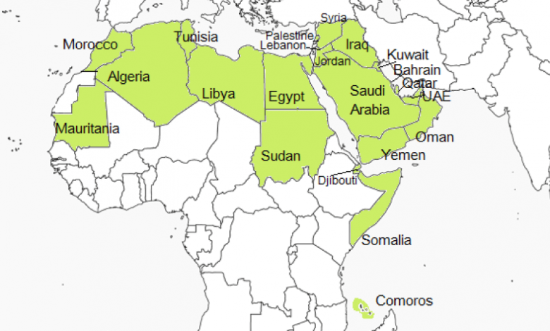 مساحة الدول العربية وعدد سكانها بالترتيب هيلاهوب