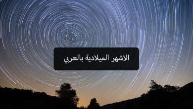 الاشهر الميلادية بالعربي