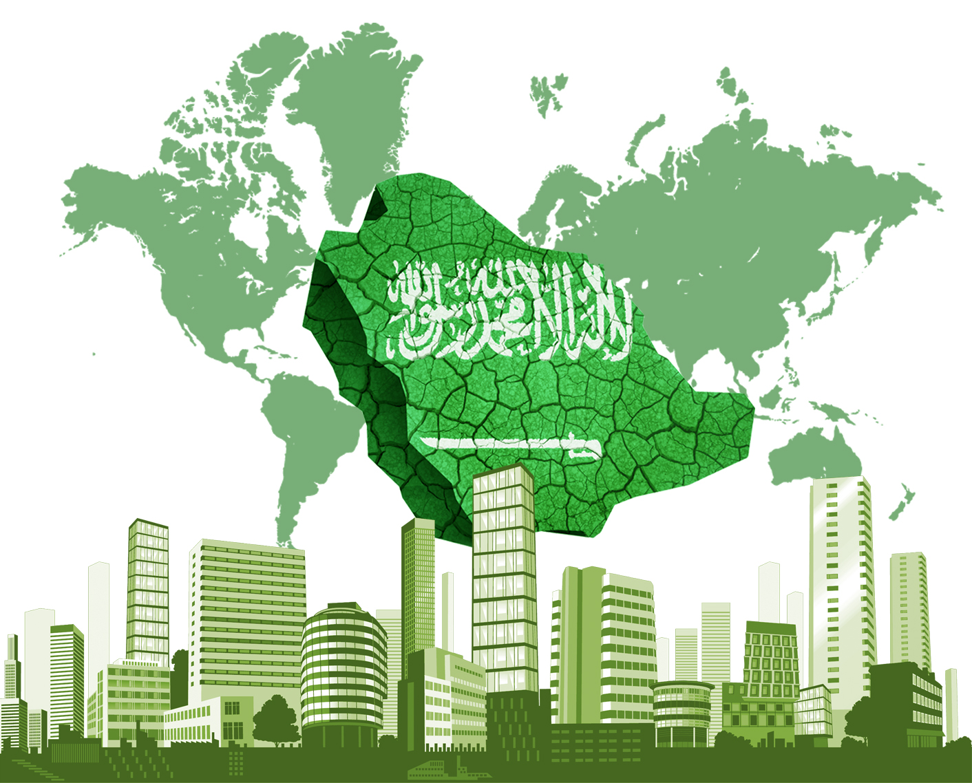 تشغل المملكة العربية السعودية أكثر من ثلثي مساحة شبة الجزيرة العربية