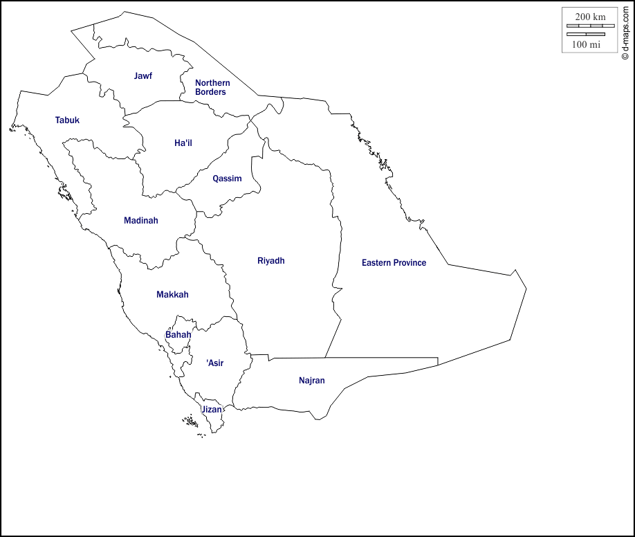 خريطة المملكة السعودية